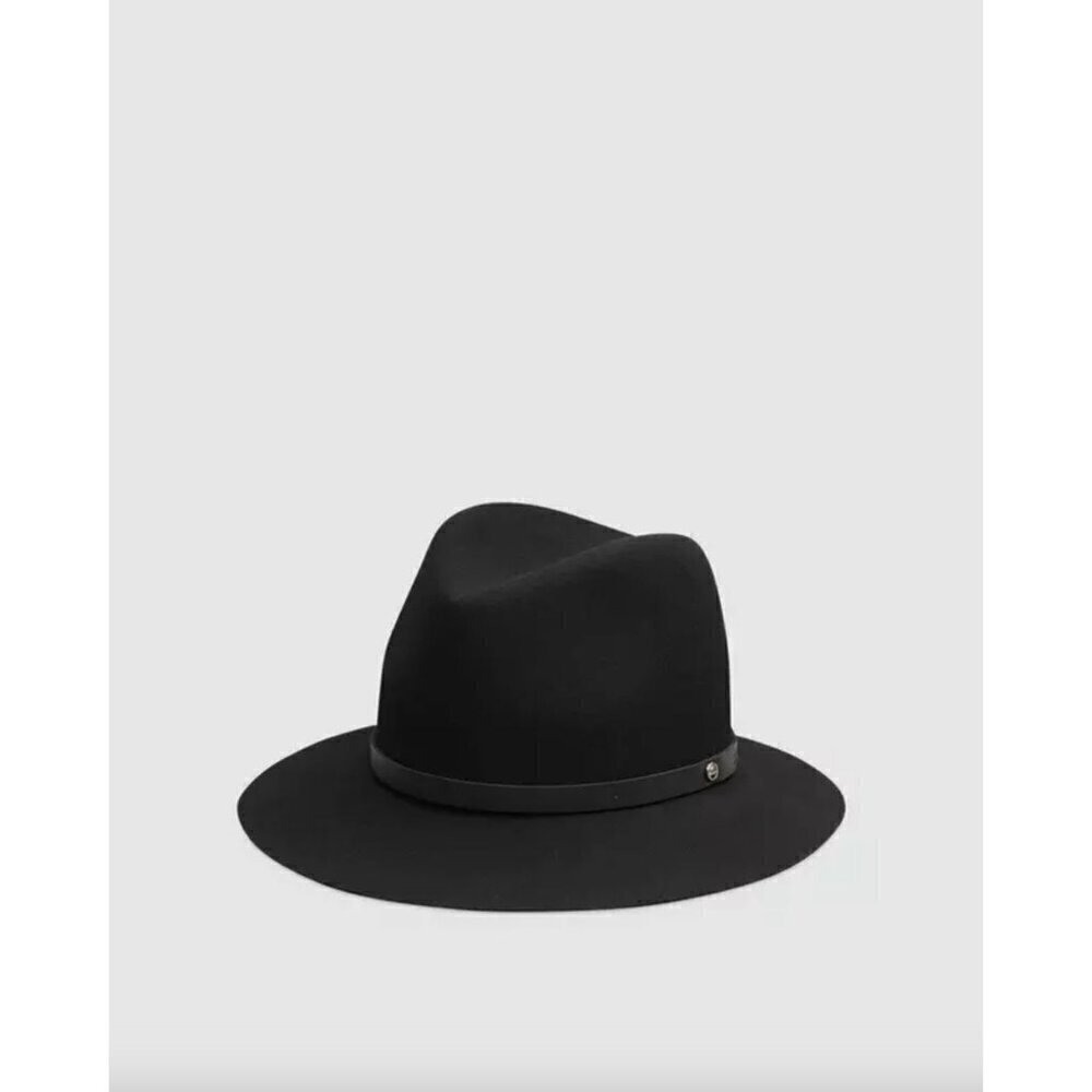 Rag & Bone Floppy Brim Wool Fedora Black Womens Size Small